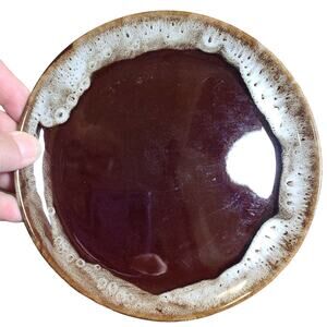 Vintage 60-70s Old Hickory Drip Glaze Ovenware Plates Nasco Product Japan 7 Inch